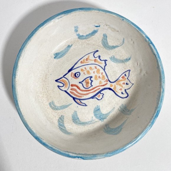 Dan Eash Art Pottery PA Handmade Glazed Stoneware Fish Bowl Pair Set Of 2 7.5in - Picture 8 of 15